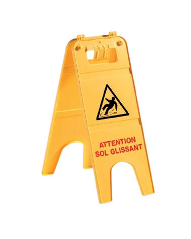 Panneau de signalisation 2 parties "ATTENTION SOL GLISSANT"