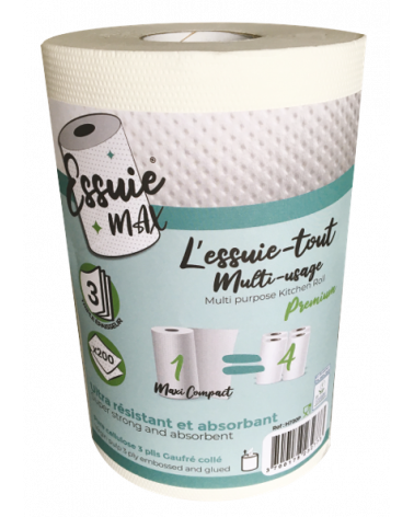 Essuie-tout maxi compact 3 plis - gaufré collé - Ecolabel