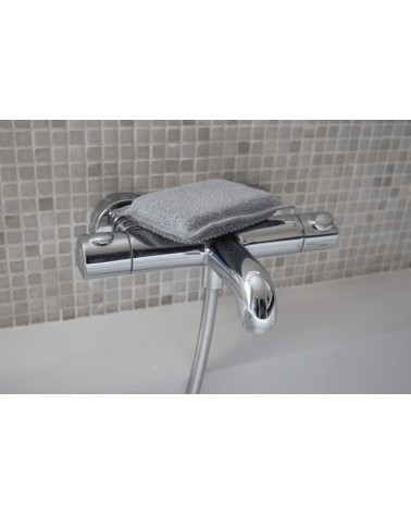 Eponge grattante en microfibre bi face